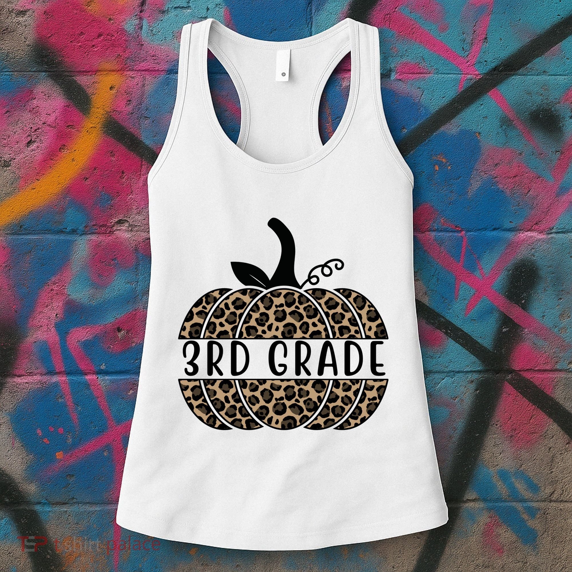 3rd Grade Leopard Pumpkin Women's Tank Top