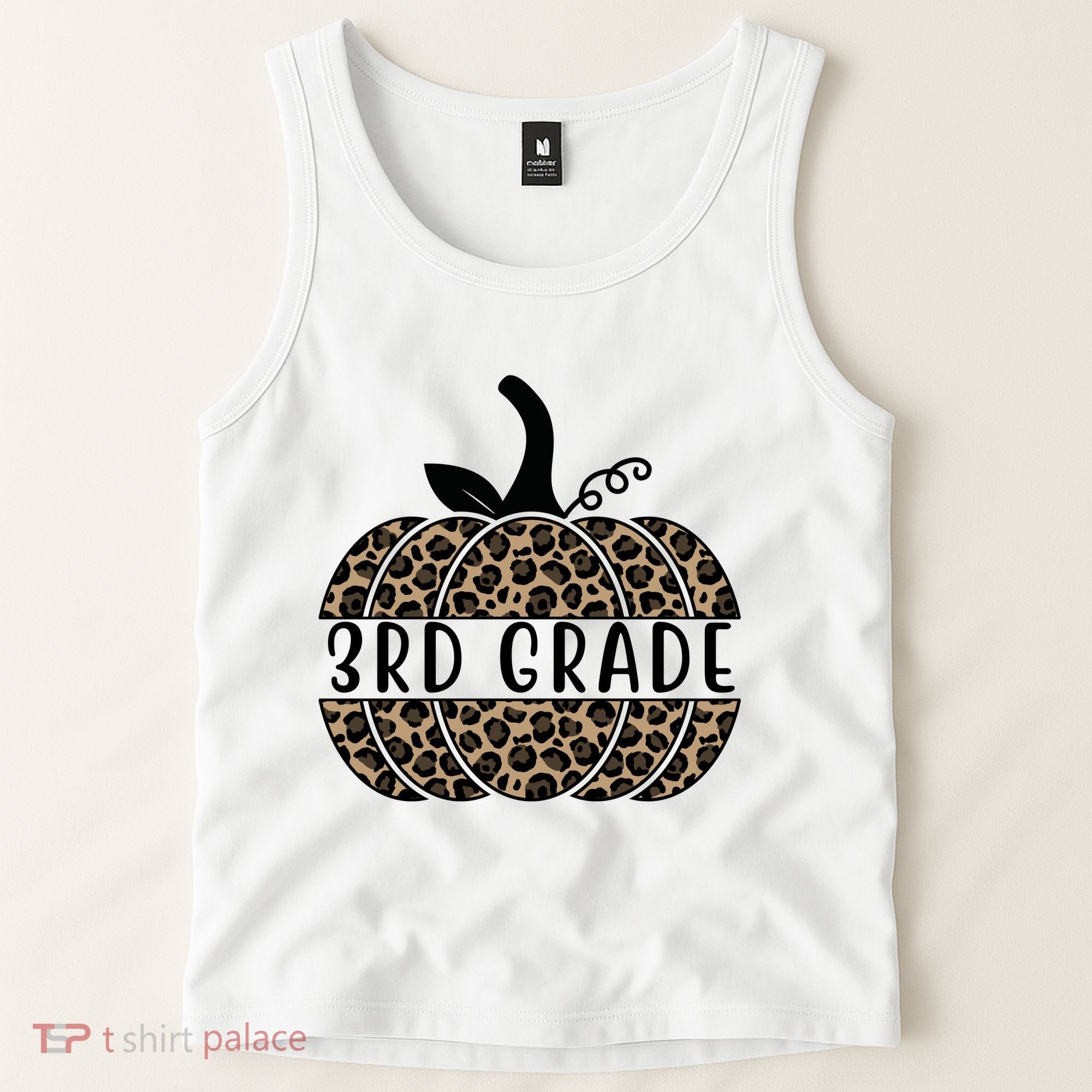 3rd Grade Leopard Pumpkin Tank Top