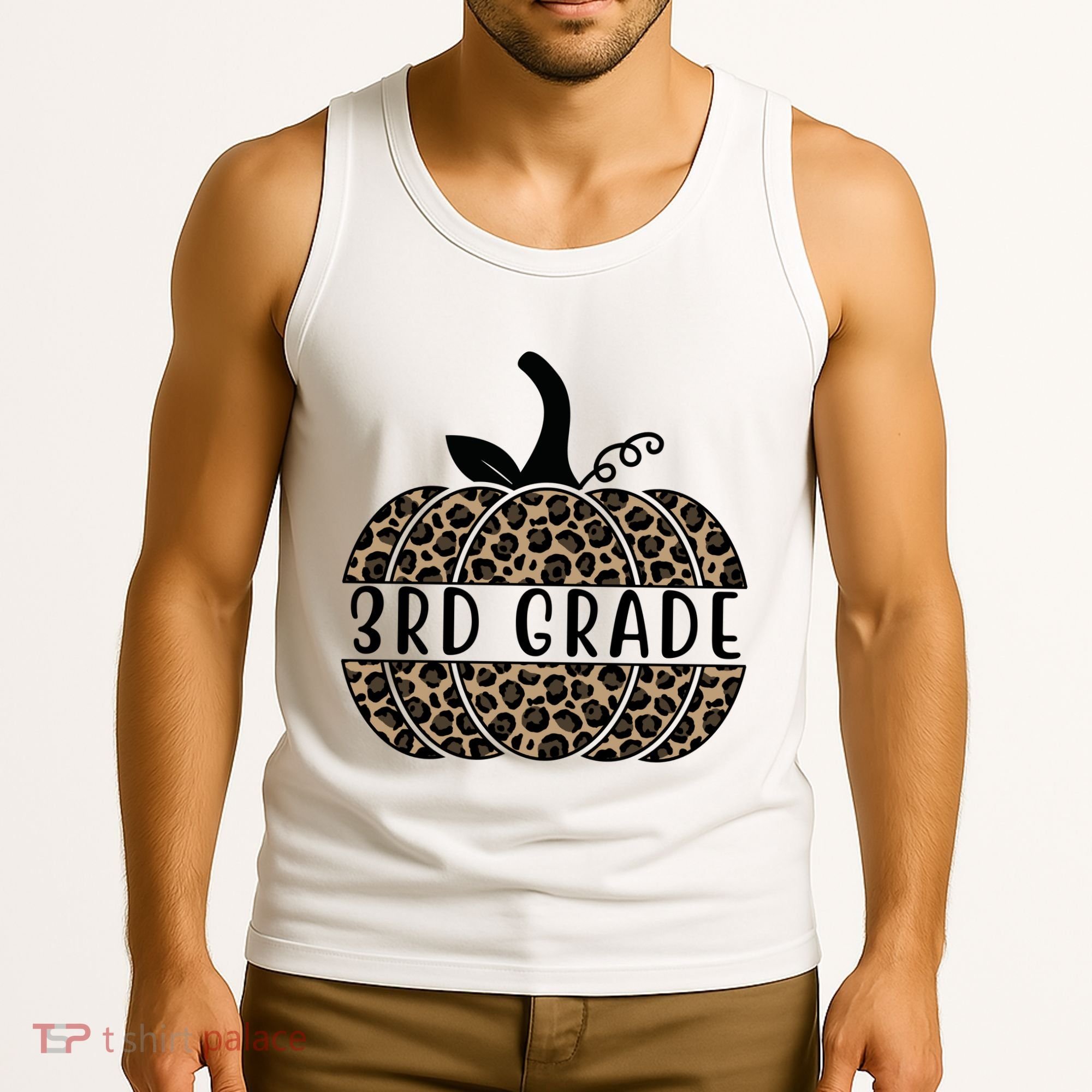 3rd Grade Leopard Pumpkin Tank Top
