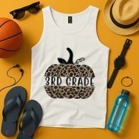 3rd Grade Leopard Pumpkin Tank Top thumb 4