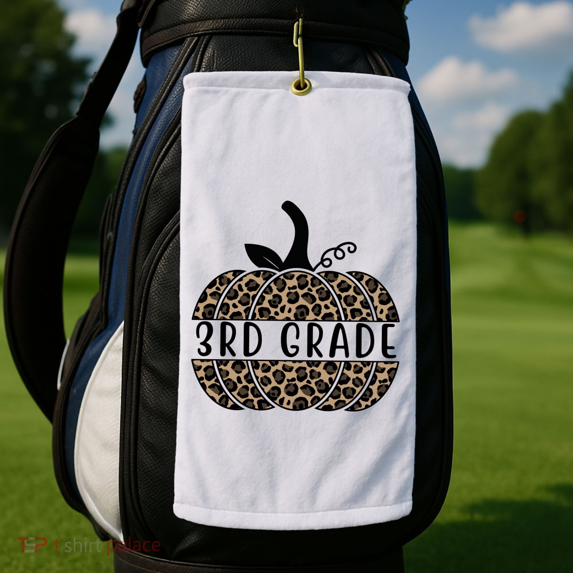 3rd Grade Leopard Pumpkin Golf Towel