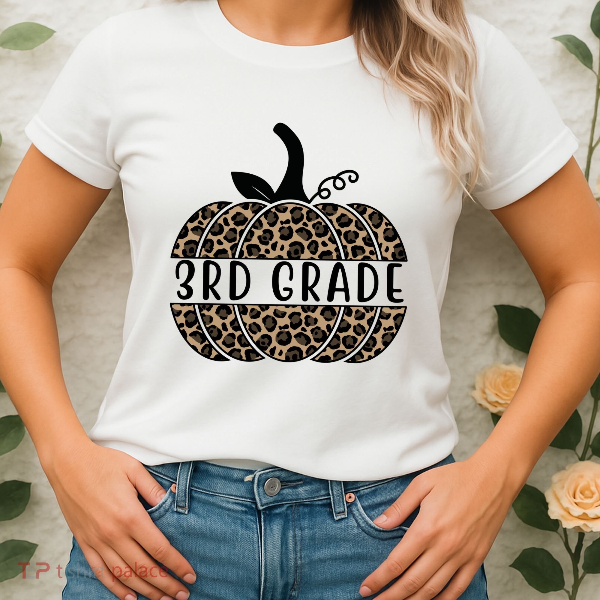 3rd Grade Leopard Pumpkin Women's T-Shirt