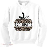 3rd Grade Leopard Pumpkin Kids Sweatshirt thumb 0