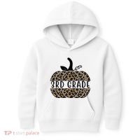 3rd Grade Leopard Pumpkin Kids Hoodie thumb 0