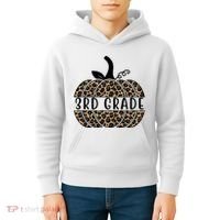 3rd Grade Leopard Pumpkin Kids Hoodie thumb 4