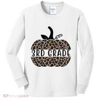 3rd Grade Leopard Pumpkin Kids Long Sleeve Shirt thumb 0