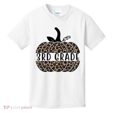 3rd Grade Leopard Pumpkin Kids T-Shirt