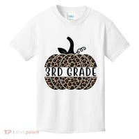 3rd Grade Leopard Pumpkin Kids T-Shirt thumb 0