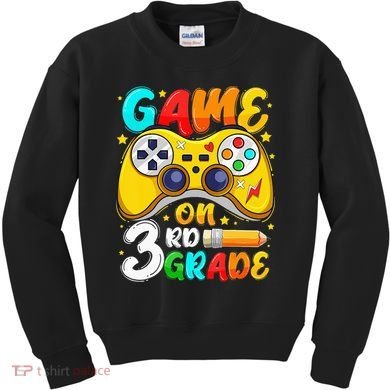3Rd Grade Level Unlocked Game On 3Rd Grade Back To School Kids Sweatshirt
