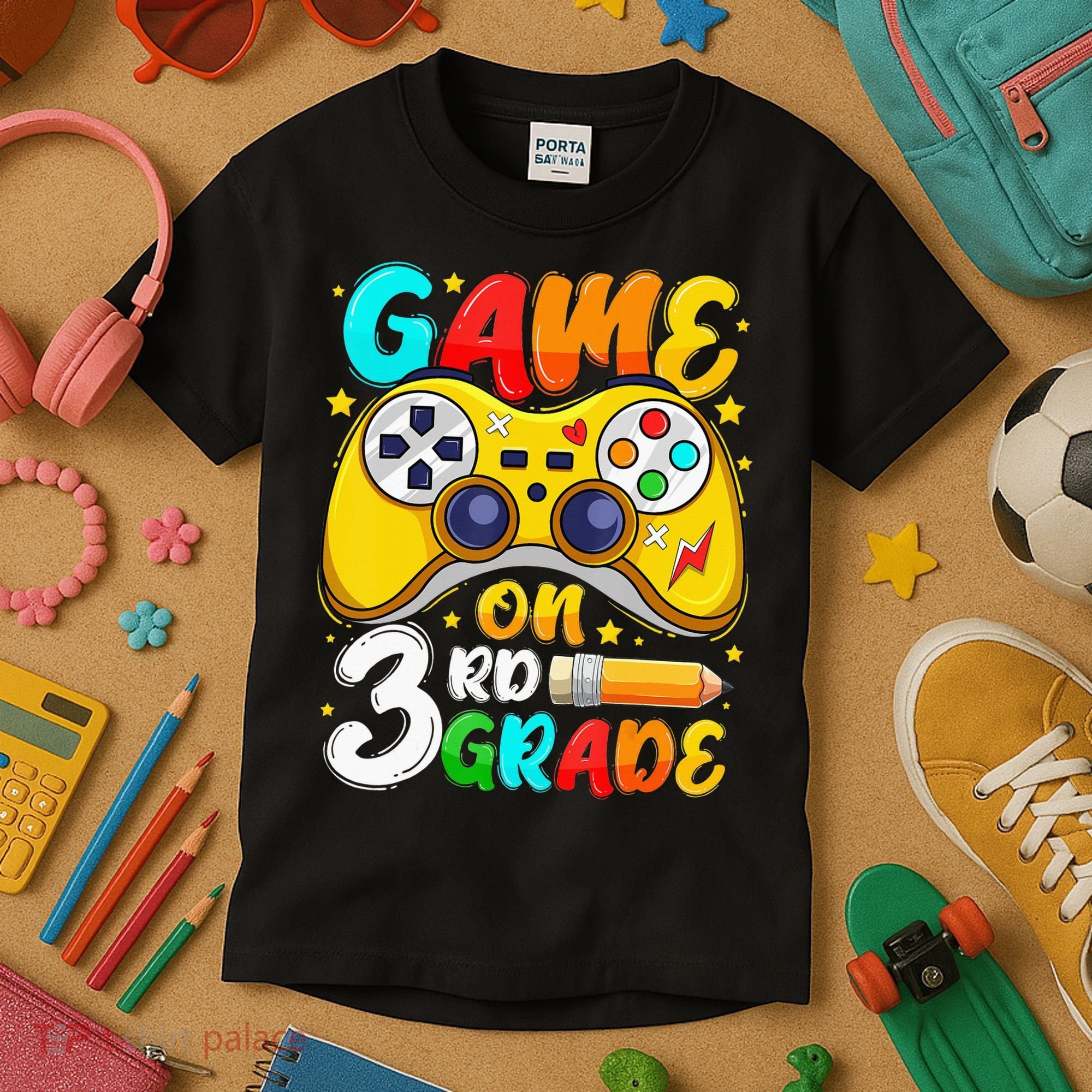 3Rd Grade Level Unlocked Game On 3Rd Grade Back To School Kids T-Shirt