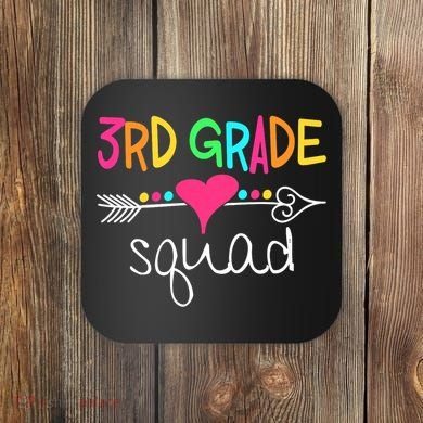 3rd Grade Squad Third Teacher Student Team Back To School Coaster