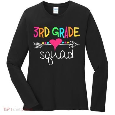 3rd Grade Squad Third Teacher Student Team Back To School Women's Long Sleeve Shirt