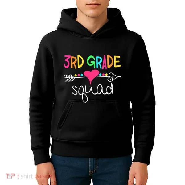 3rd Grade Squad Third Teacher Student Team Back To School Kids Hoodie