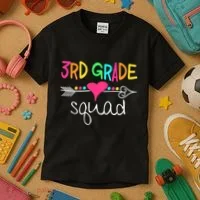 3rd Grade Squad Third Teacher Student Team Back To School Kids T-Shirt thumb 3