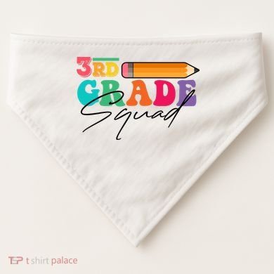 3rd Grade Squad,Team 3rd Third Grade Gift Teacher Back To School Gift Funny Gift USA-Made Doggie Bandana