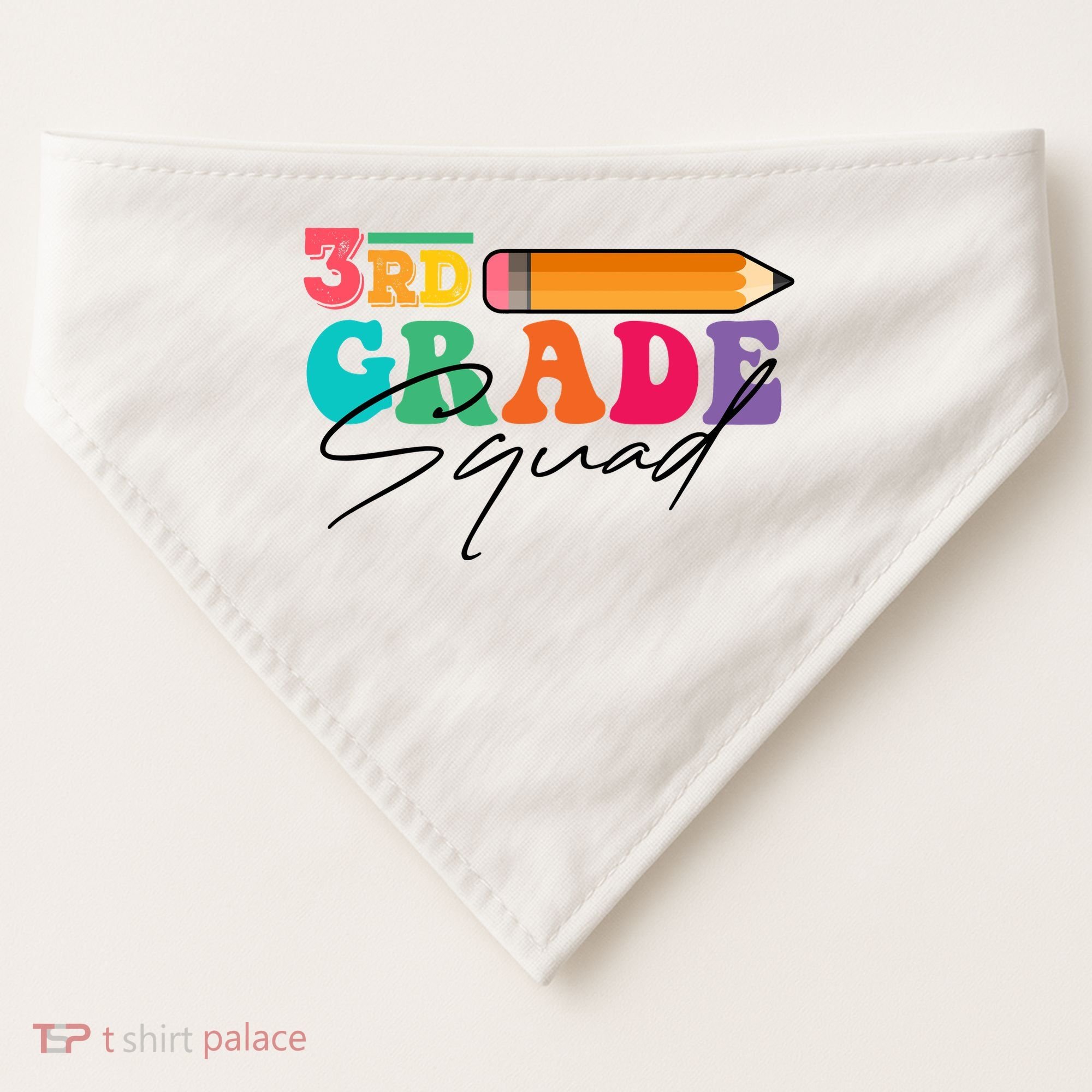 3rd Grade Squad,Team 3rd Third Grade Gift Teacher Back To School Gift Funny Gift USA-Made Doggie Bandana