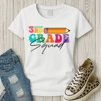 3rd Grade Squad,Team 3rd Third Grade Gift Teacher Back To School Gift Funny Gift Women's T-Shirt thumb 3