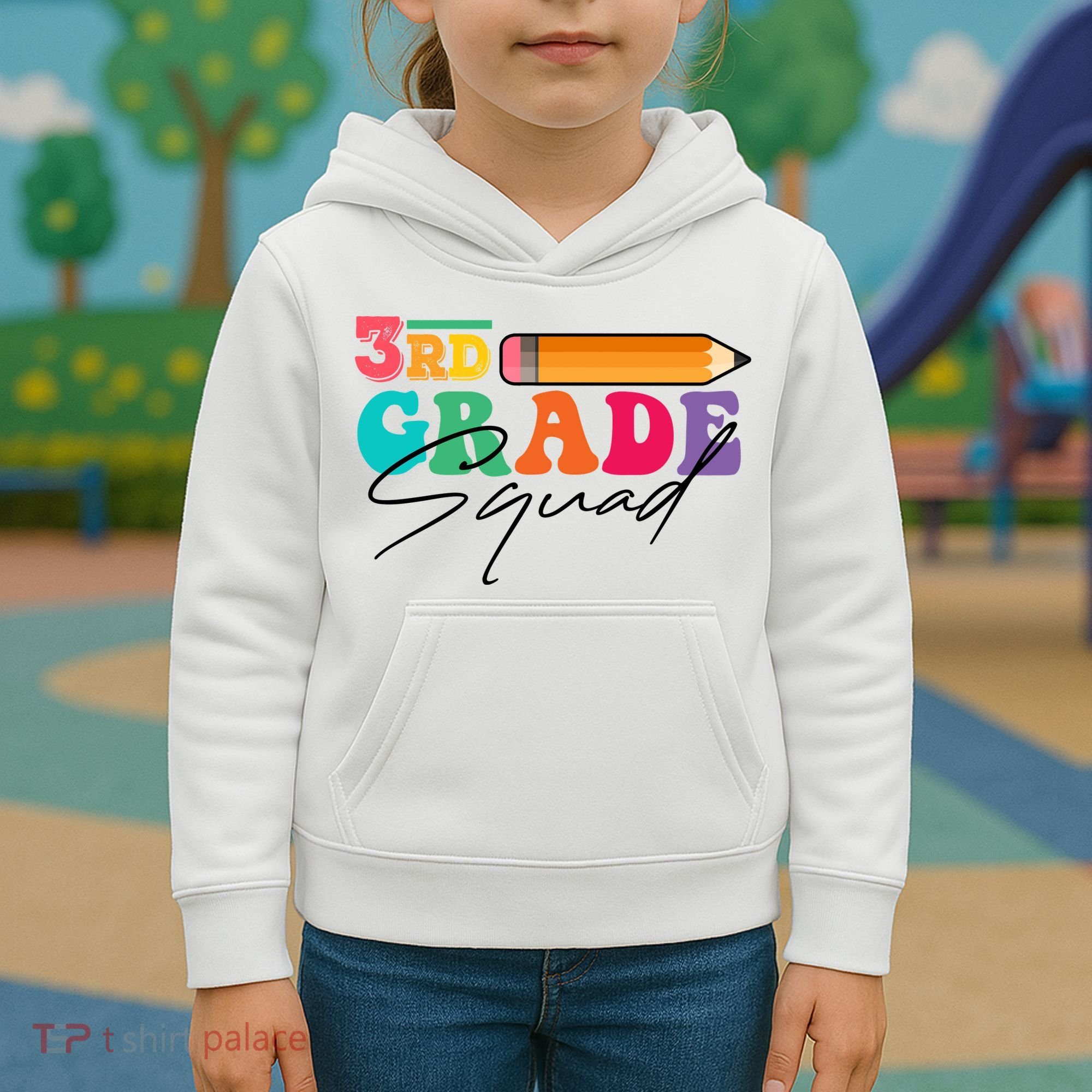 3rd Grade Squad,Team 3rd Third Grade Gift Teacher Back To School Gift Funny Gift Kids Hoodie