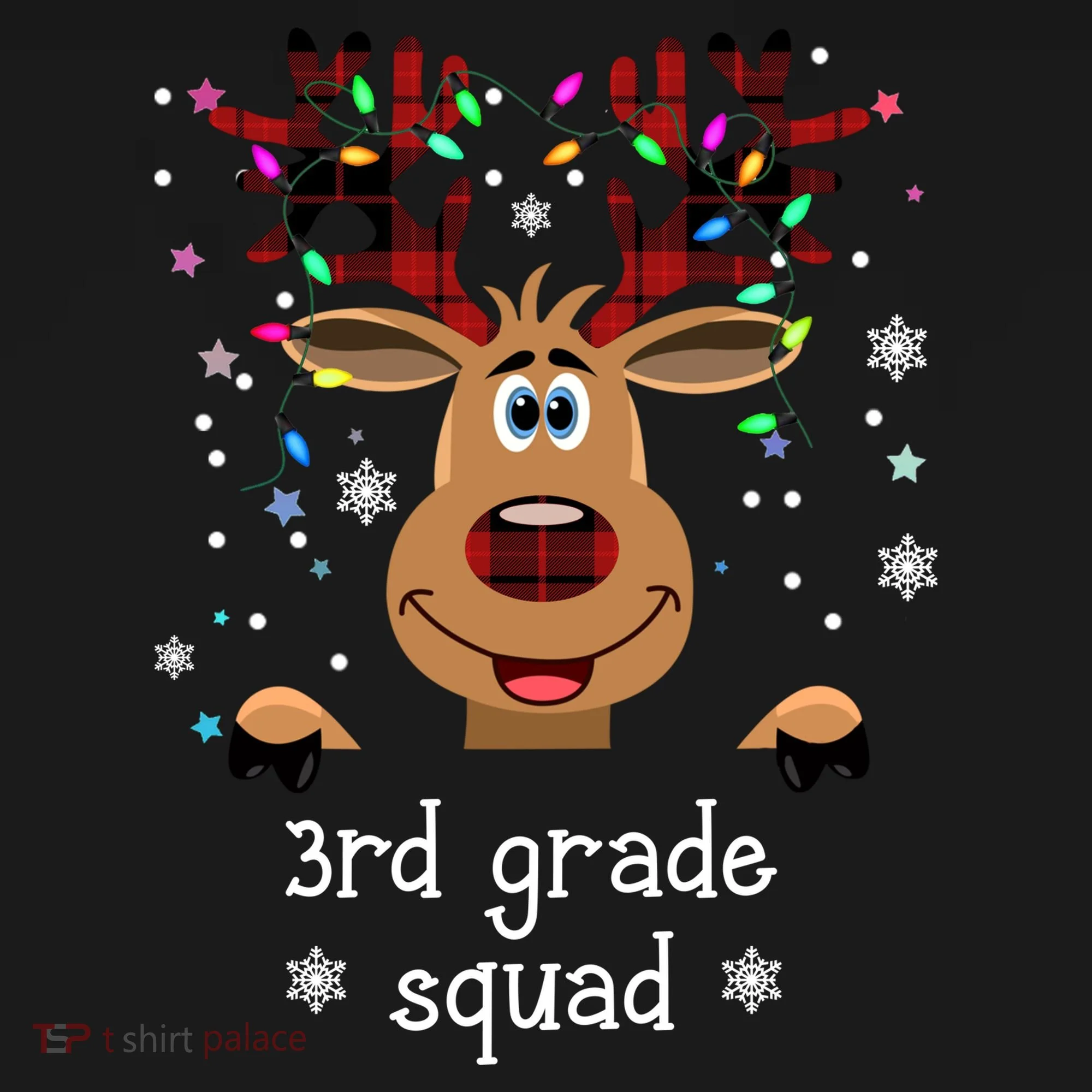 3rd Grade Squad Reindeer Christmas Doggie Tank