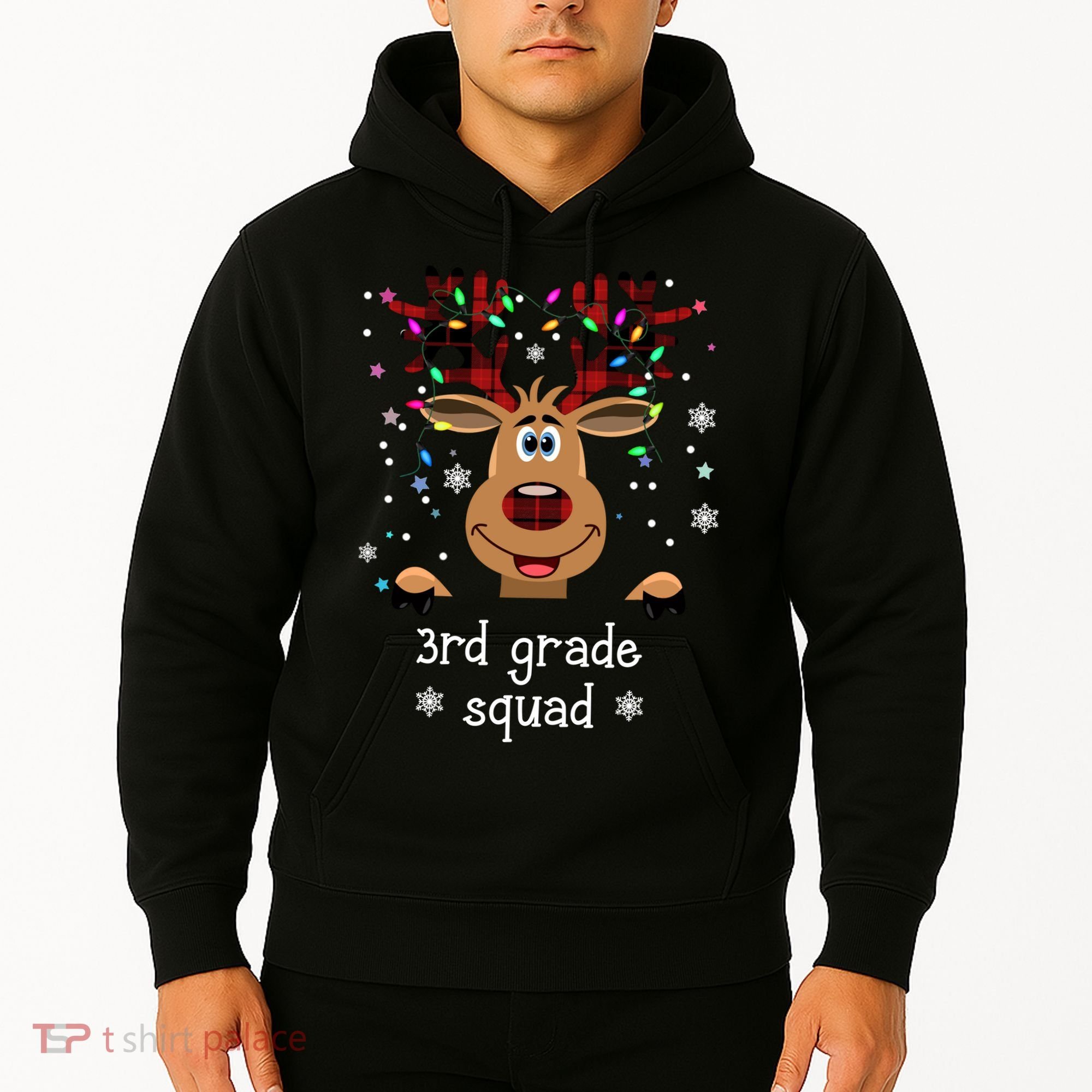 3rd Grade Squad Reindeer Christmas Hoodie