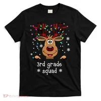 3rd Grade Squad Reindeer Christmas T-Shirt thumb 0