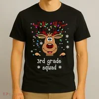 3rd Grade Squad Reindeer Christmas T-Shirt thumb 3