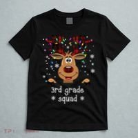 3rd Grade Squad Reindeer Christmas T-Shirt thumb 5