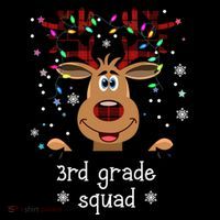 3rd Grade Squad Reindeer Christmas Women's Hoodie thumb 2