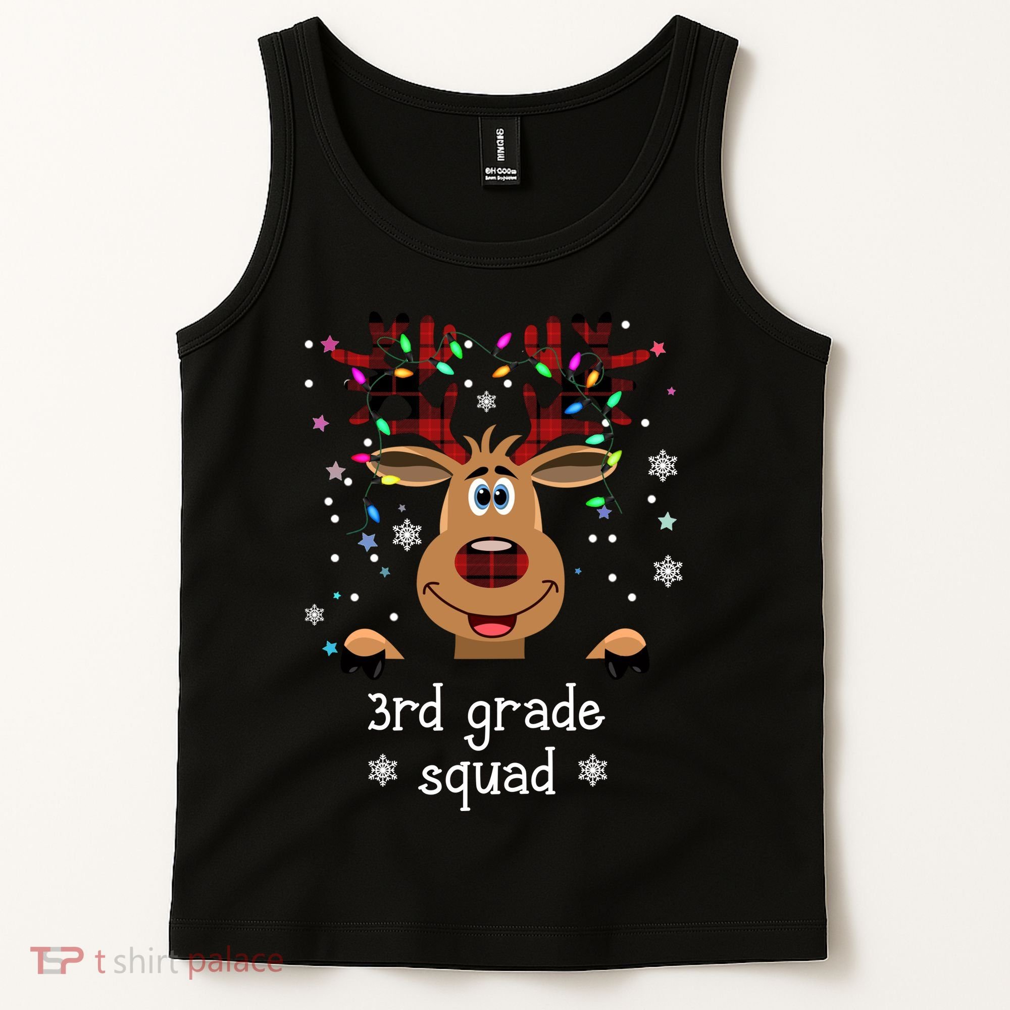 3rd Grade Squad Reindeer Christmas Tank Top