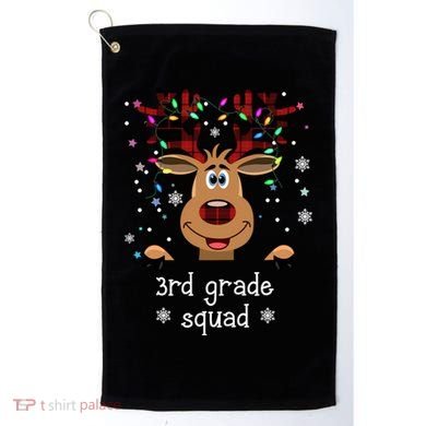 3rd Grade Squad Reindeer Christmas Golf Towel