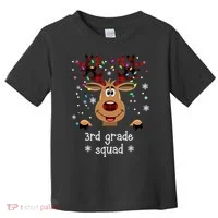 3rd Grade Squad Reindeer Christmas Toddler T-Shirt thumb 0