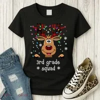 3rd Grade Squad Reindeer Christmas Women's T-Shirt thumb 3