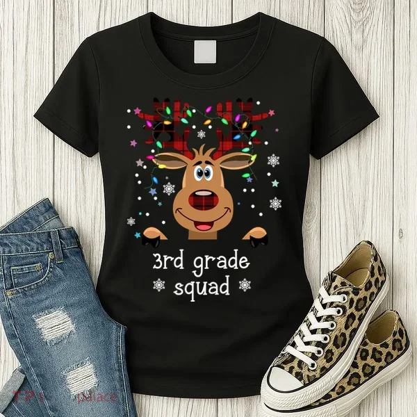 3rd Grade Squad Reindeer Christmas Women's T-Shirt