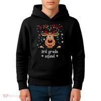 3rd Grade Squad Reindeer Christmas Kids Hoodie thumb 4