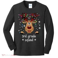 3rd Grade Squad Reindeer Christmas Kids Long Sleeve Shirt thumb 0