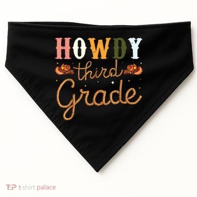 3rd Grade Teacher Rodeo Country Western Howdy Third Grade USA-Made Doggie Bandana