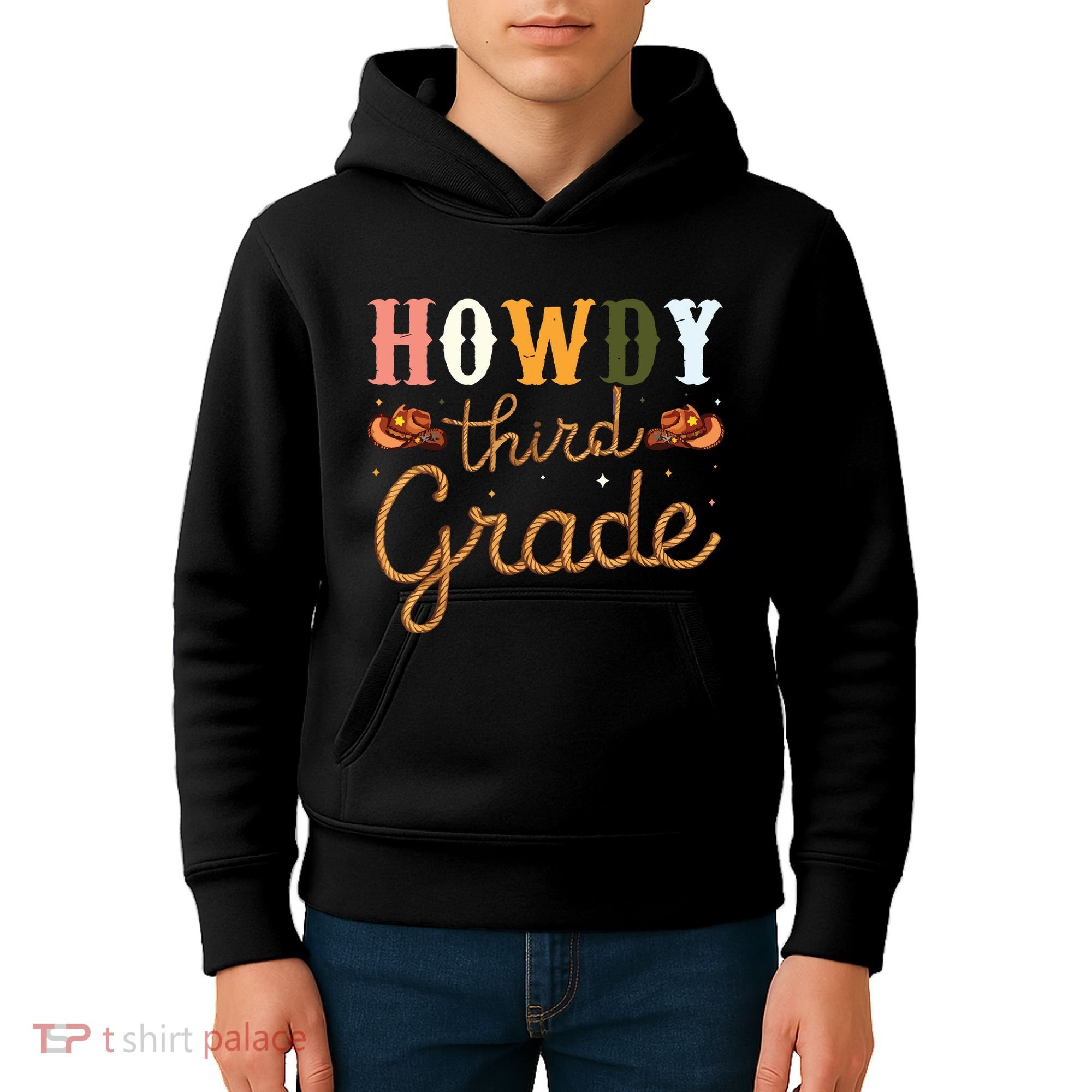 3rd Grade Teacher Rodeo Country Western Howdy Third Grade Kids Hoodie