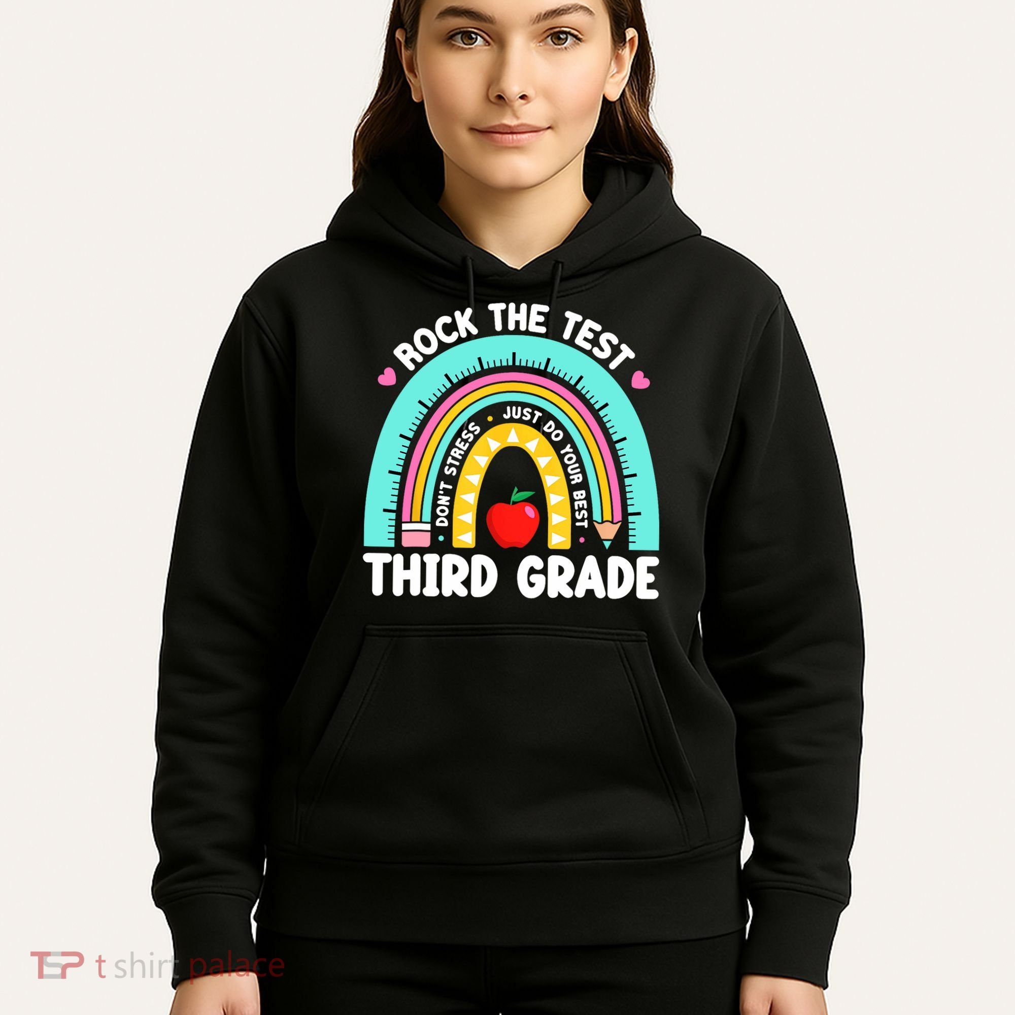 3rd Grade Teacher Rock The Test Day Third Grade Testing Day  Hoodie