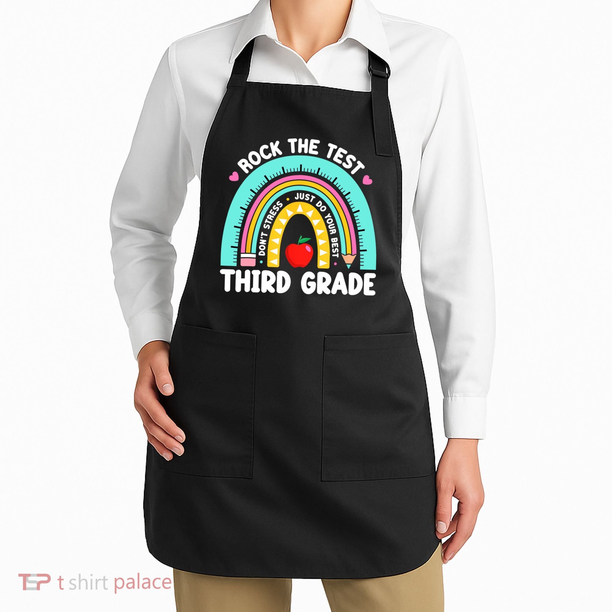 3rd Grade Teacher Rock The Test Day Third Grade Testing Day  Apron