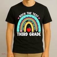 3rd Grade Teacher Rock The Test Day Third Grade Testing Day  T-Shirt thumb 3