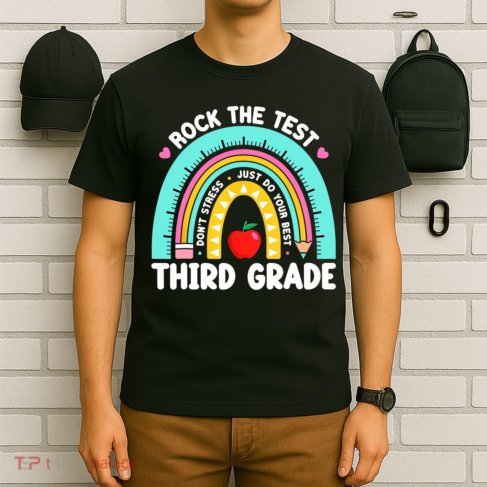 3rd Grade Teacher Rock The Test Day Third Grade Testing Day  T-Shirt