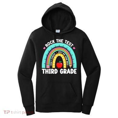 3rd Grade Teacher Rock The Test Day Third Grade Testing Day  Women's Hoodie