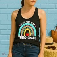 3rd Grade Teacher Rock The Test Day Third Grade Testing Day  Women's Tank Top thumb 2