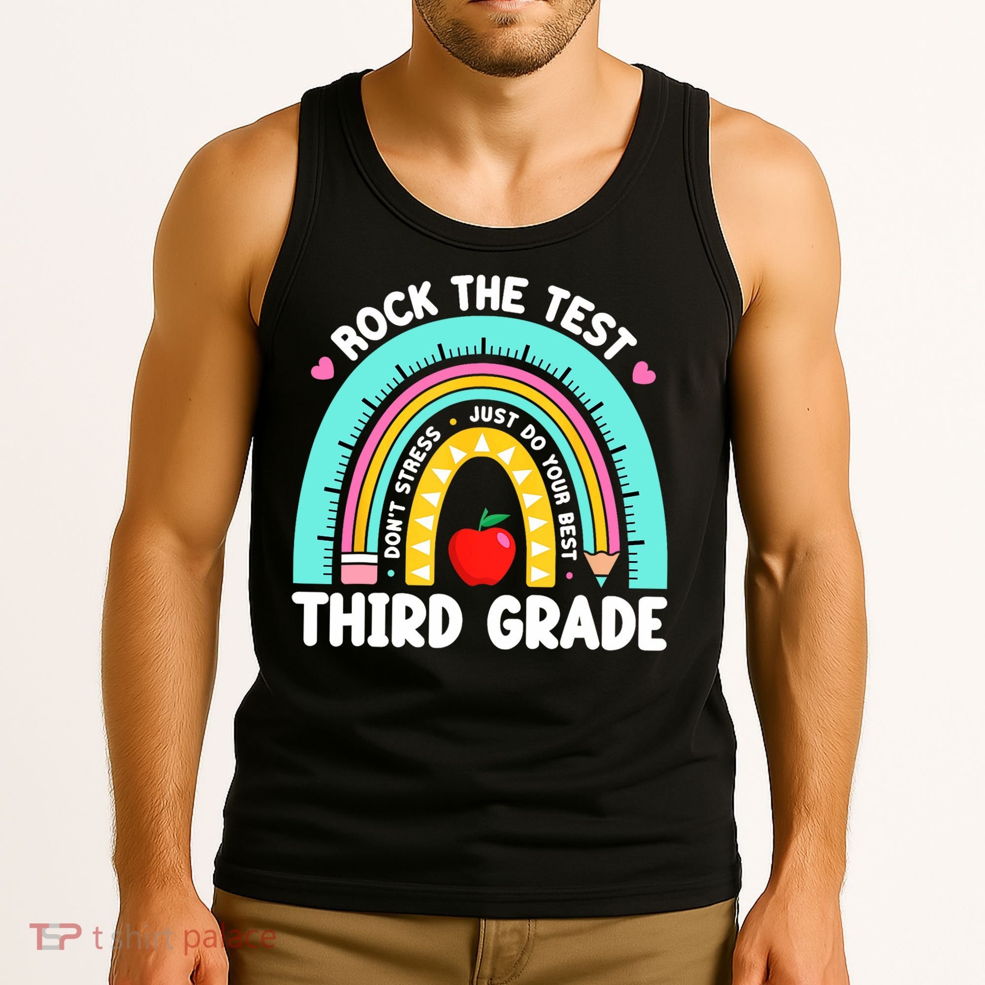 3rd Grade Teacher Rock The Test Day Third Grade Testing Day  Tank Top