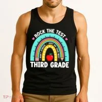 3rd Grade Teacher Rock The Test Day Third Grade Testing Day  Tank Top thumb 3