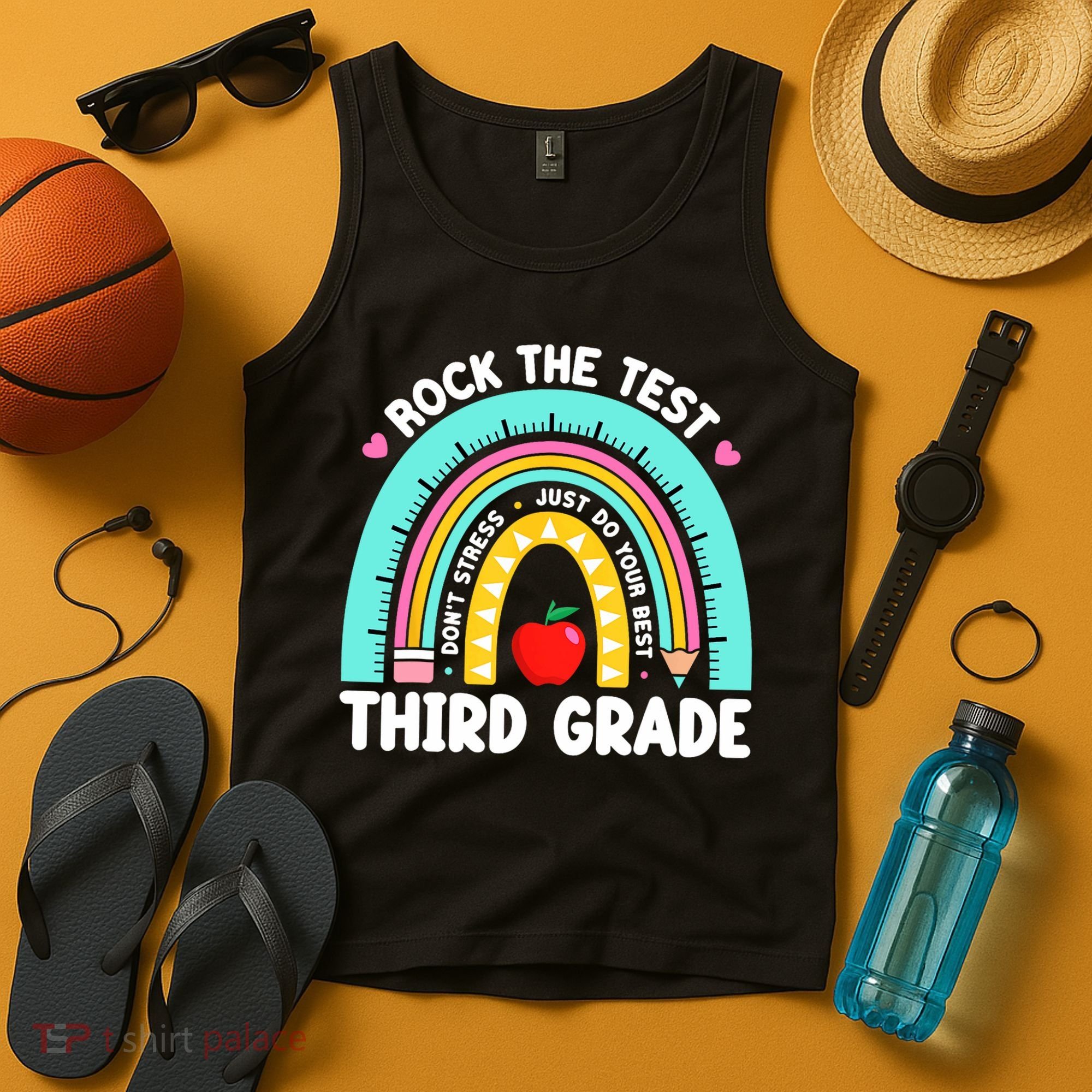3rd Grade Teacher Rock The Test Day Third Grade Testing Day  Tank Top