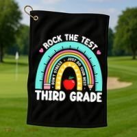 3rd Grade Teacher Rock The Test Day Third Grade Testing Day  Golf Towel thumb 1