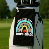 3rd Grade Teacher Rock The Test Day Third Grade Testing Day  Golf Towel thumb 2