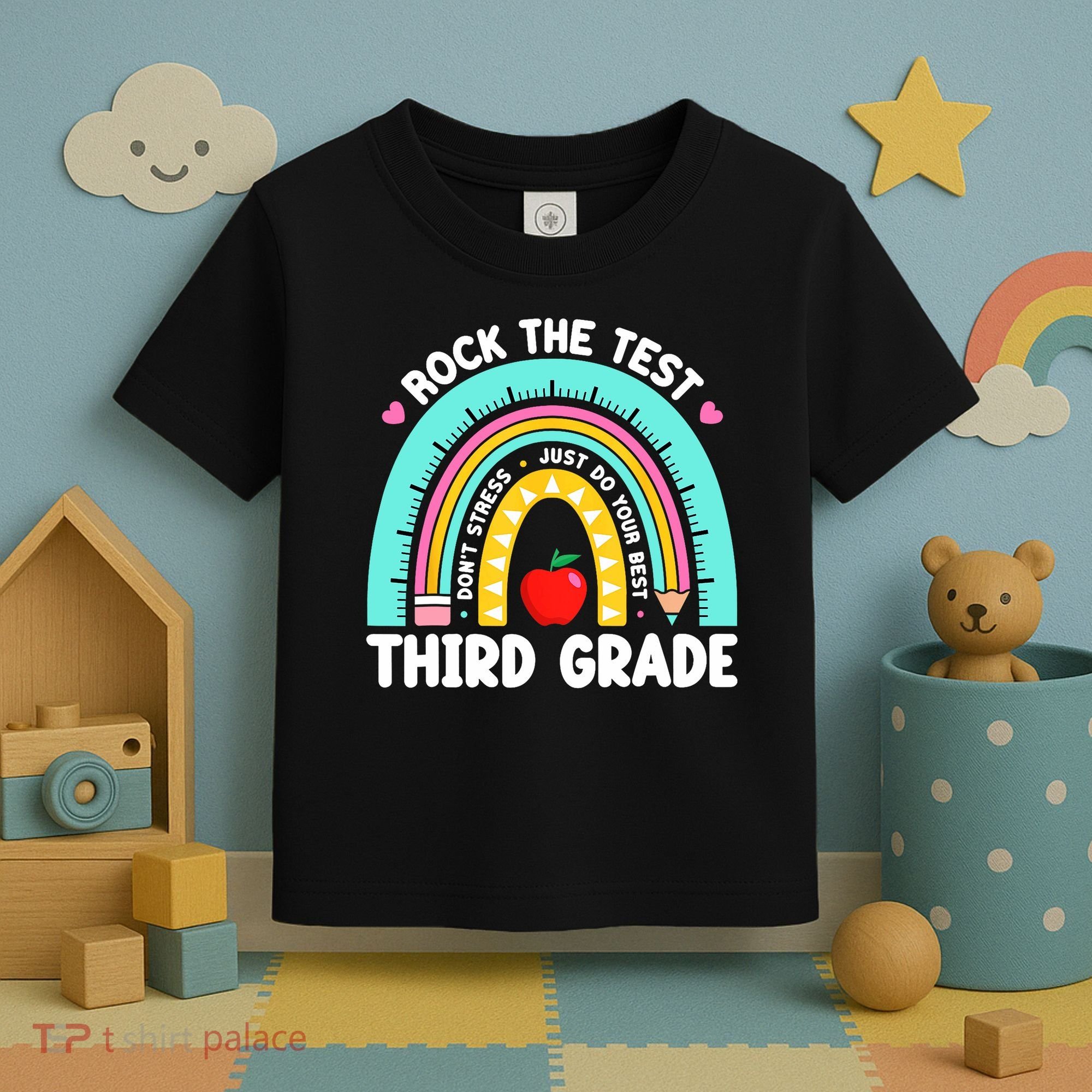 3rd Grade Teacher Rock The Test Day Third Grade Testing Day  Toddler T-Shirt