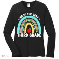 3rd Grade Teacher Rock The Test Day Third Grade Testing Day  Women's Long Sleeve Shirt thumb 0